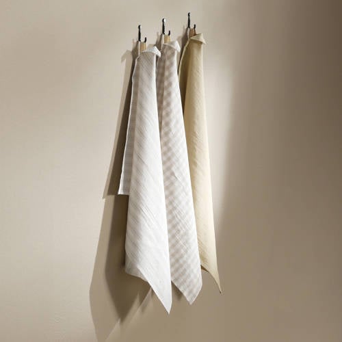 NOUS Living theedoek zand (70x50 cm) (set van 3) afbeelding