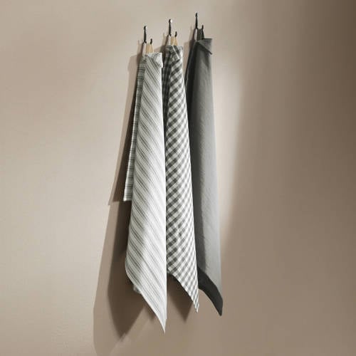 NOUS Living theedoek donkergrijs (70x50 cm) (set van 3) afbeelding
