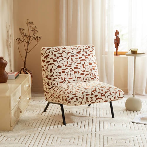 NOUS Living fauteuil Loki - bruin/wit