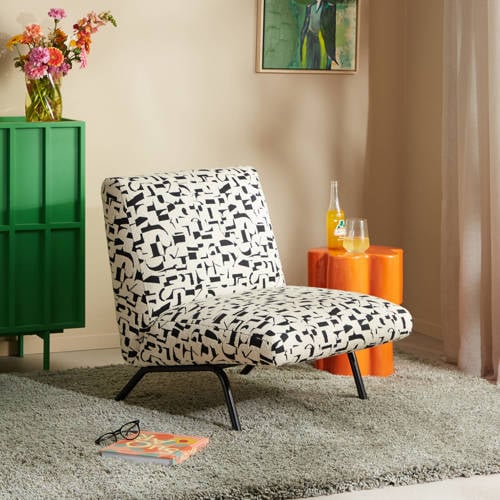 NOUS Living fauteuil Loki - zwart/wit