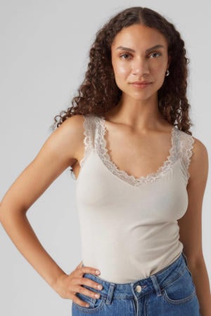 singlet VMROSA met kant ecru