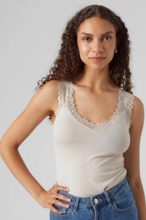 singlet VMROSA met kant ecru