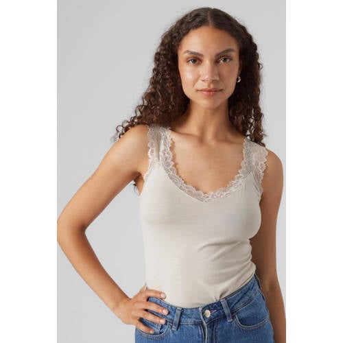 VERO MODA singlet VMROSA met kant ecru afbeelding