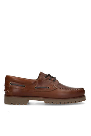 leren bootschoenen cognac