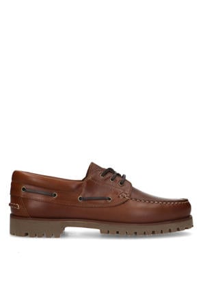 leren bootschoenen cognac