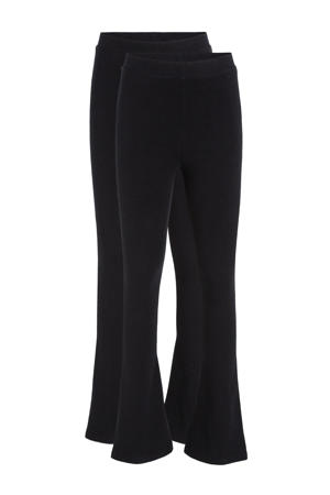 flared legging - zwart (set van 2)