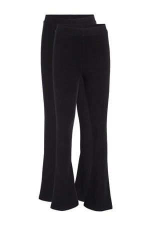 flared legging - zwart (set van 2)