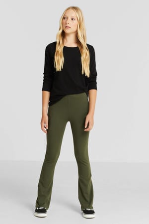 flared legging - khaki (set van 2)