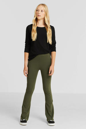 flared legging - khaki (set van 2)