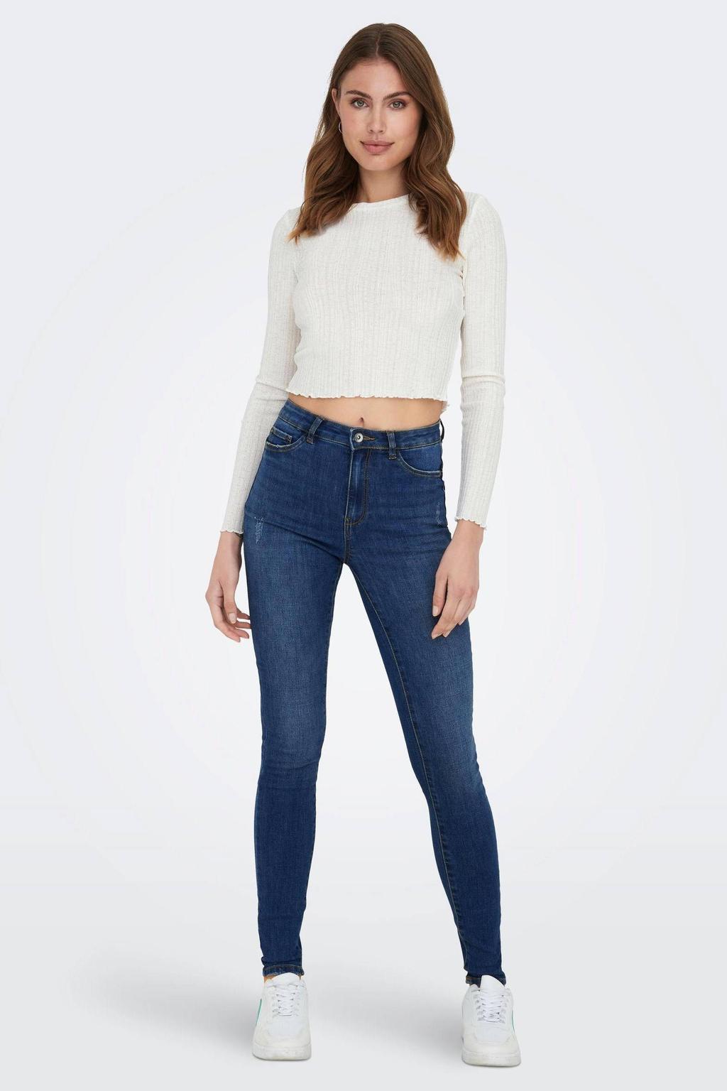 ONLY high waist skinny jeans ONLROSE medium blue denim