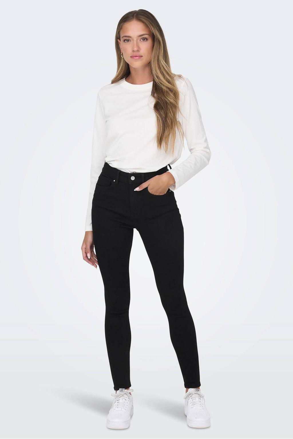 ONLY high waist skinny jeans ONLMILA zwart