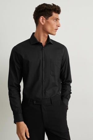 regular fit overhemd zwart