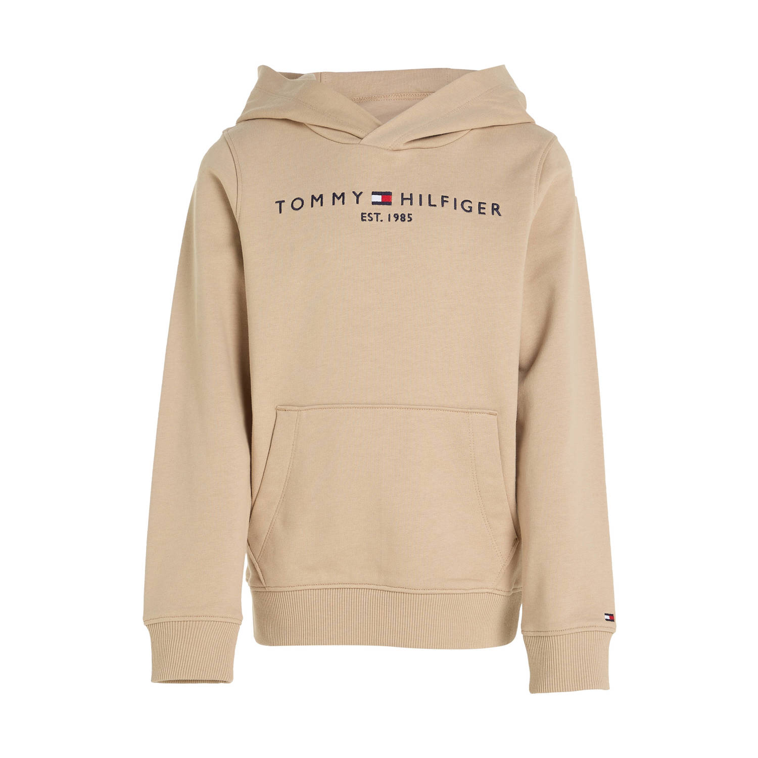 Tommy Hilfiger hoodie ESSENTIAL met logo beige Sweater Logo 104