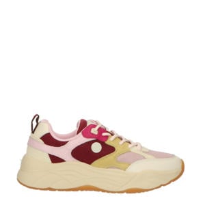 Celest 33A  chunky suède sneakers roze/beige