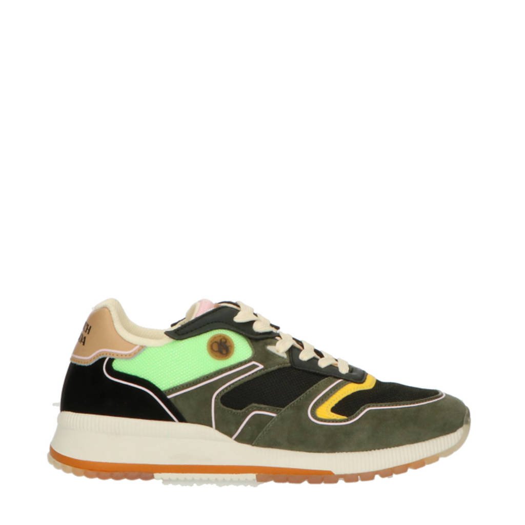 Scotch Soda Vivi 13A suède sneakers groen wehkamp
