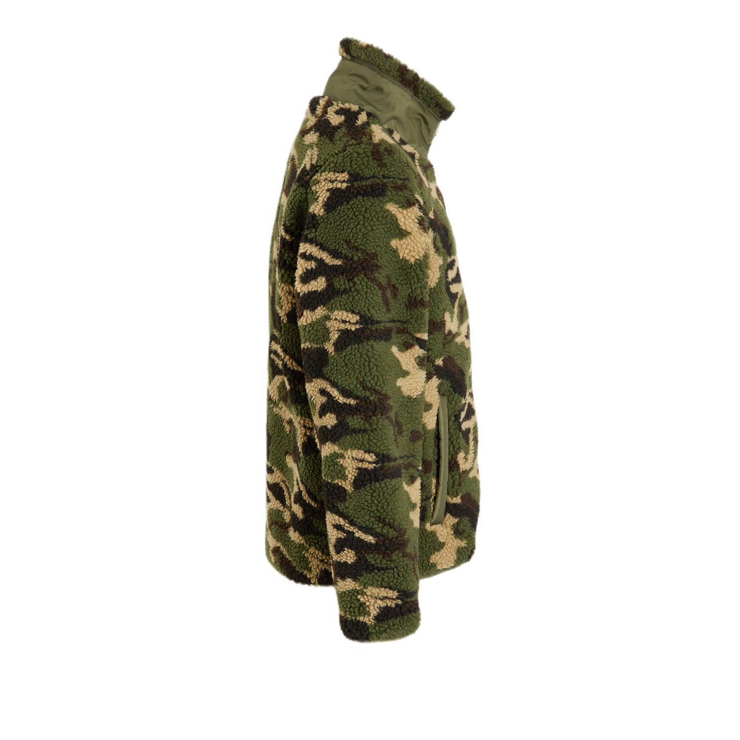 Me & My Monkey teddy tussenjas met camouflageprint groen