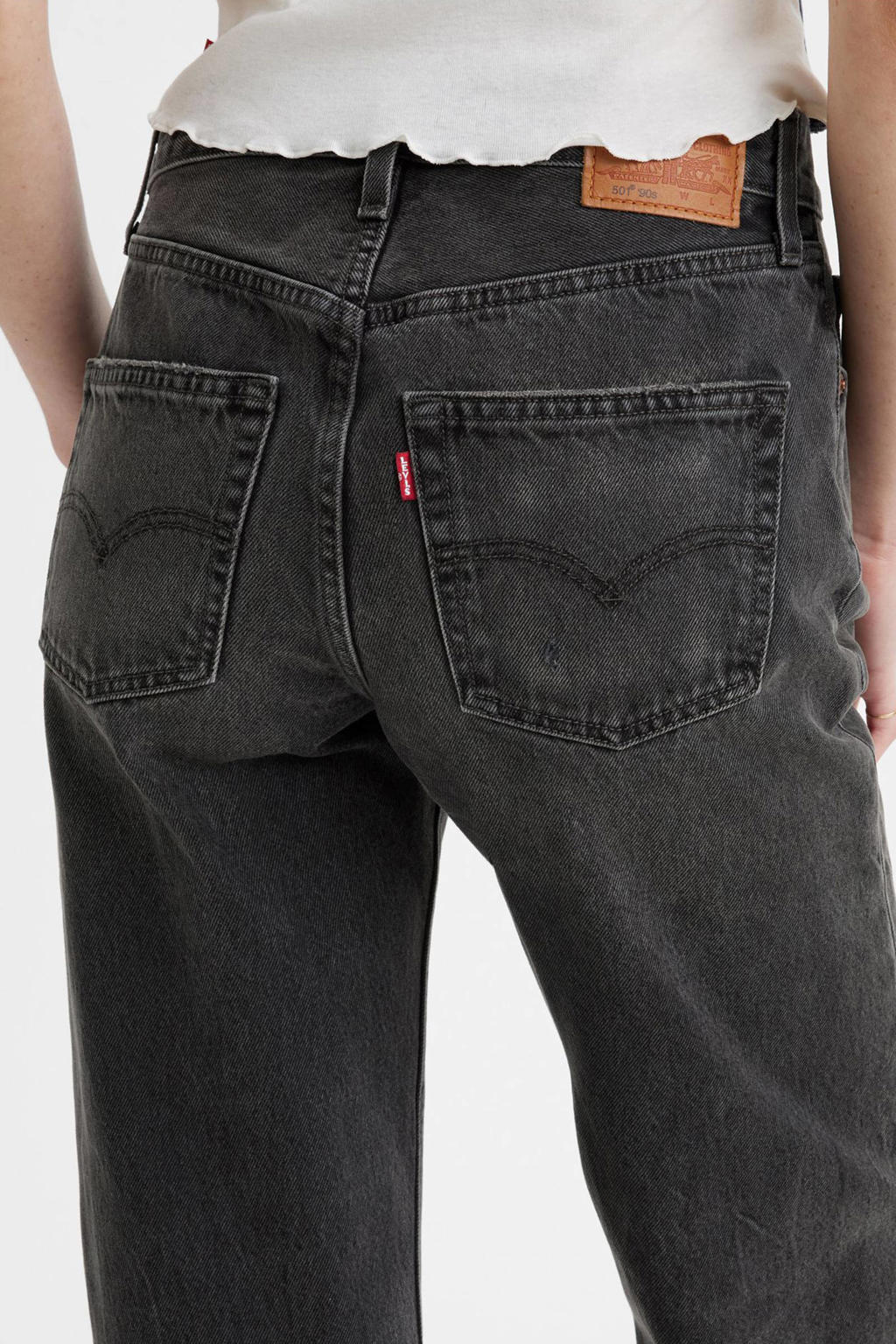 Levi's 501 90's stitch straight fit jeans grey denim wehkamp