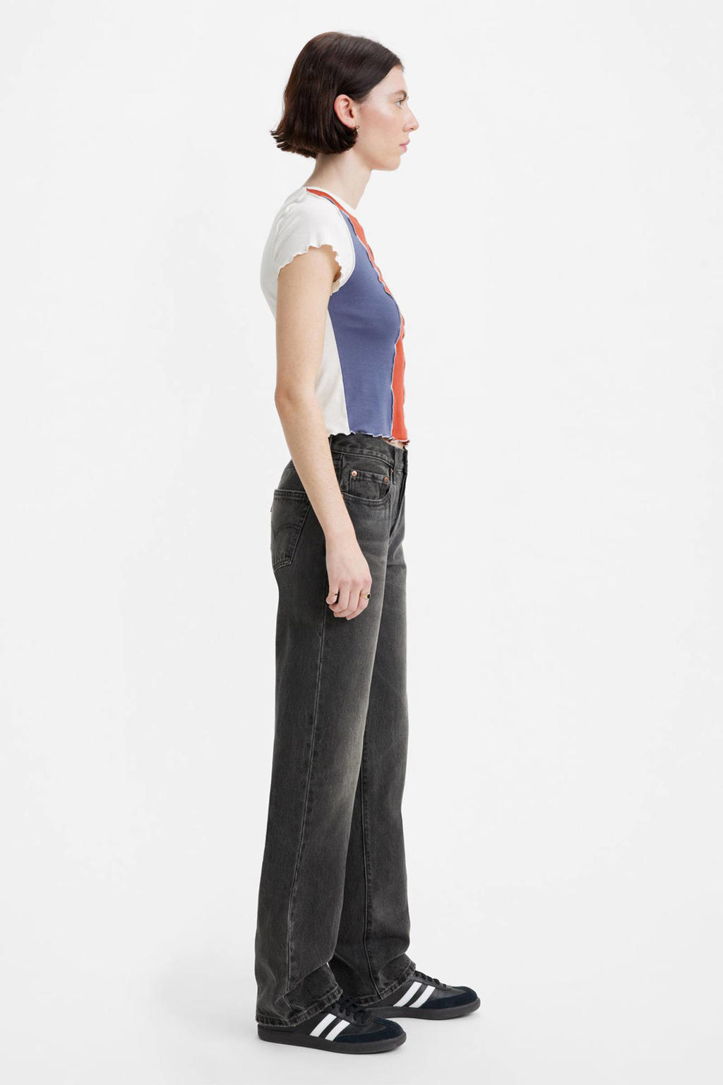 Levi's 501 90's stitch straight fit jeans grey denim wehkamp