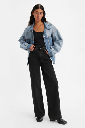 Ribcage high waist wide leg jeans black denim
