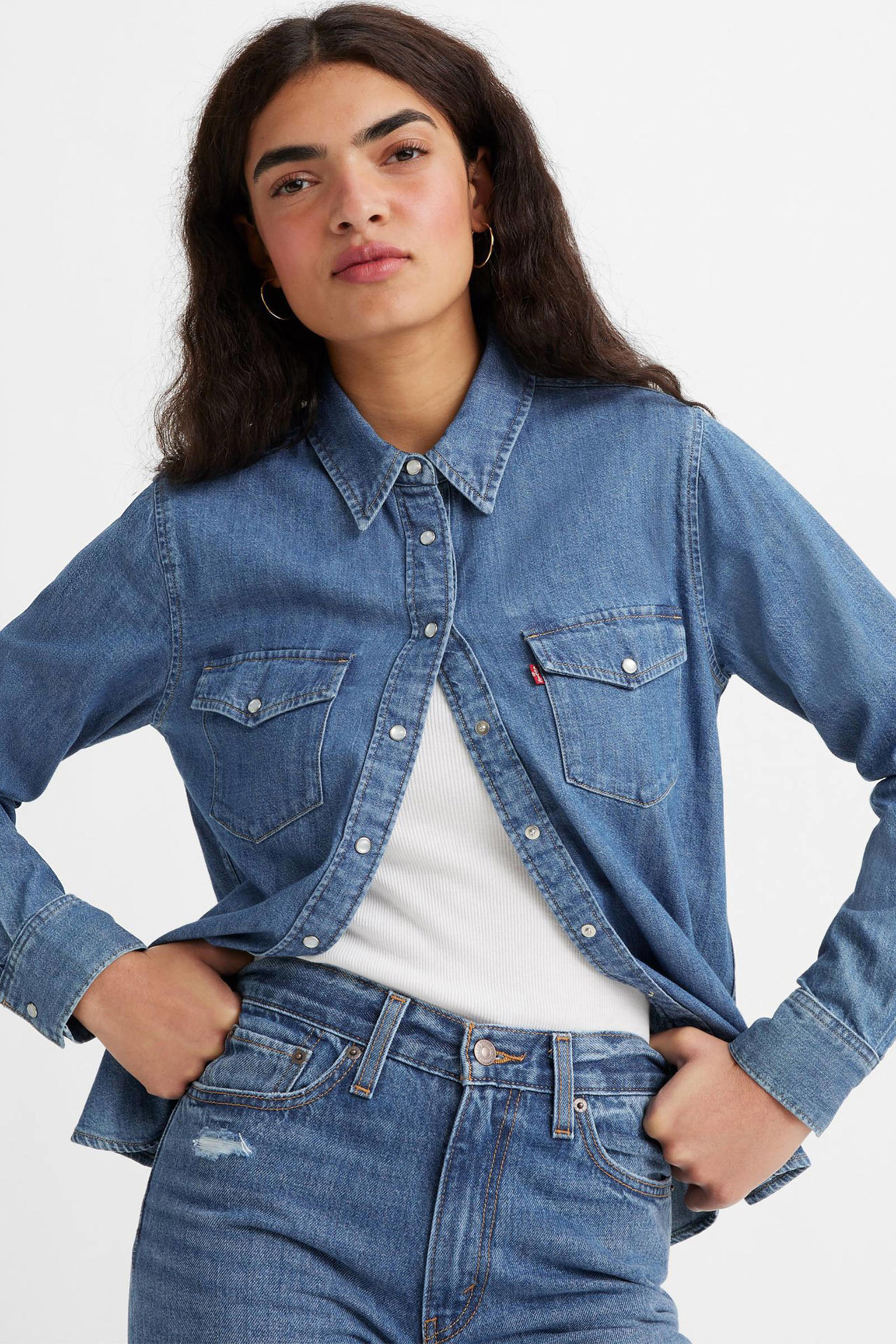 Levi's Blue Denim Blouse 10 12 main image 1