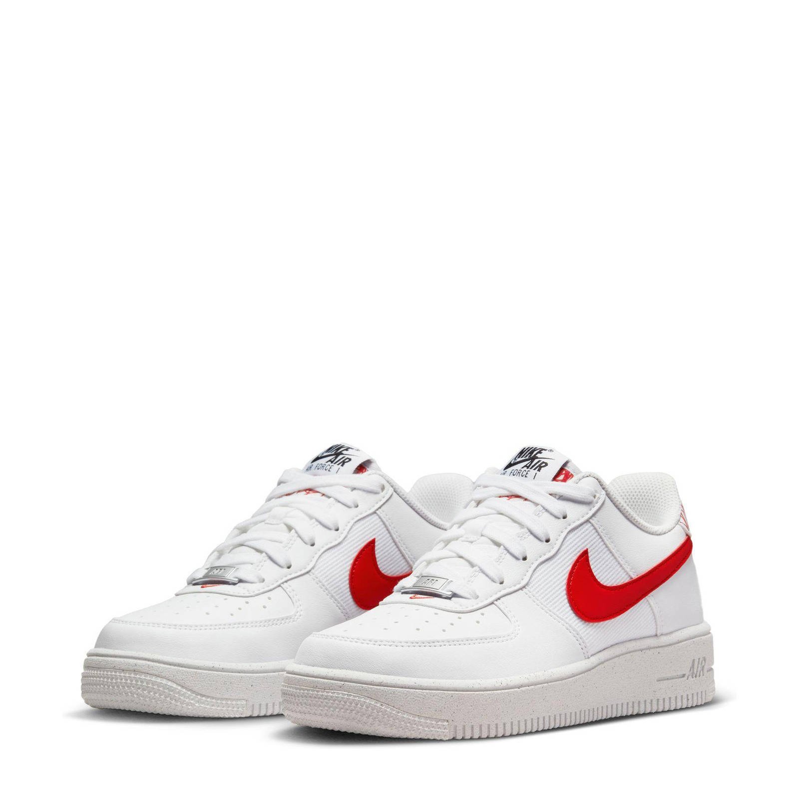 Nike air force wit 2025 met rood