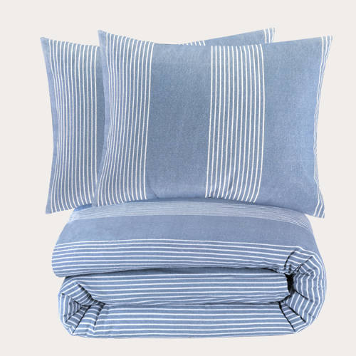 NOUS Living flanellen dekbedovertrek lits-jumeaux (240x220 cm) - Blauw