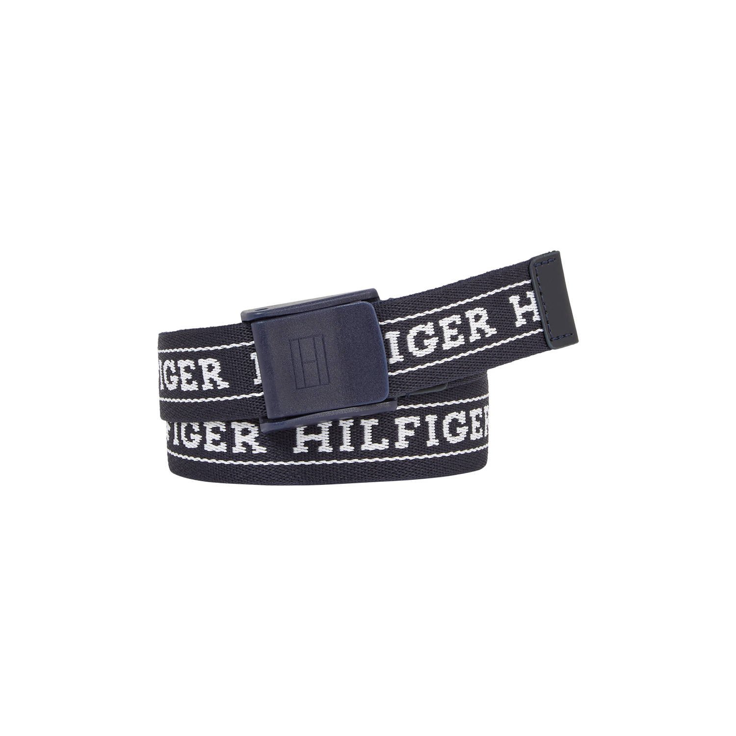 Tommy Hilfiger riem polyester donkerblauw Logo L-XL