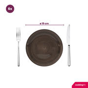 thumbnail: Studio Tavola Ontbijtborden / Dessertborden Delice Grijs ø 19 cm - 6 stuks