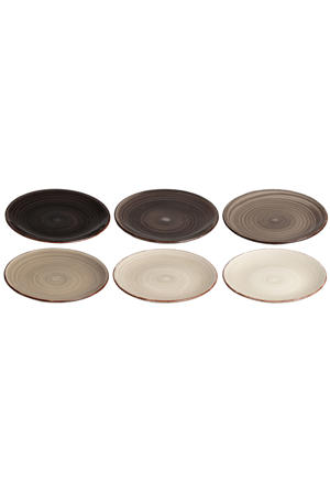 Ontbijtborden / Dessertborden Delice Grijs ø 19 cm - 6 stuks