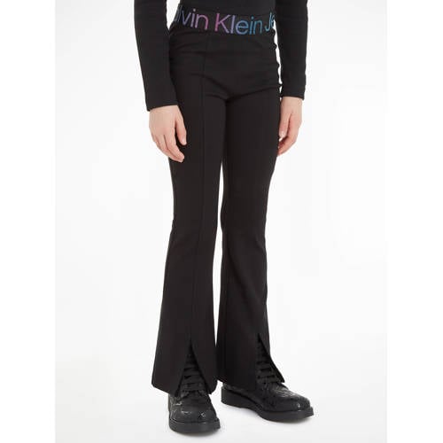 Calvin Klein flared broek PUNTO met logo zwart