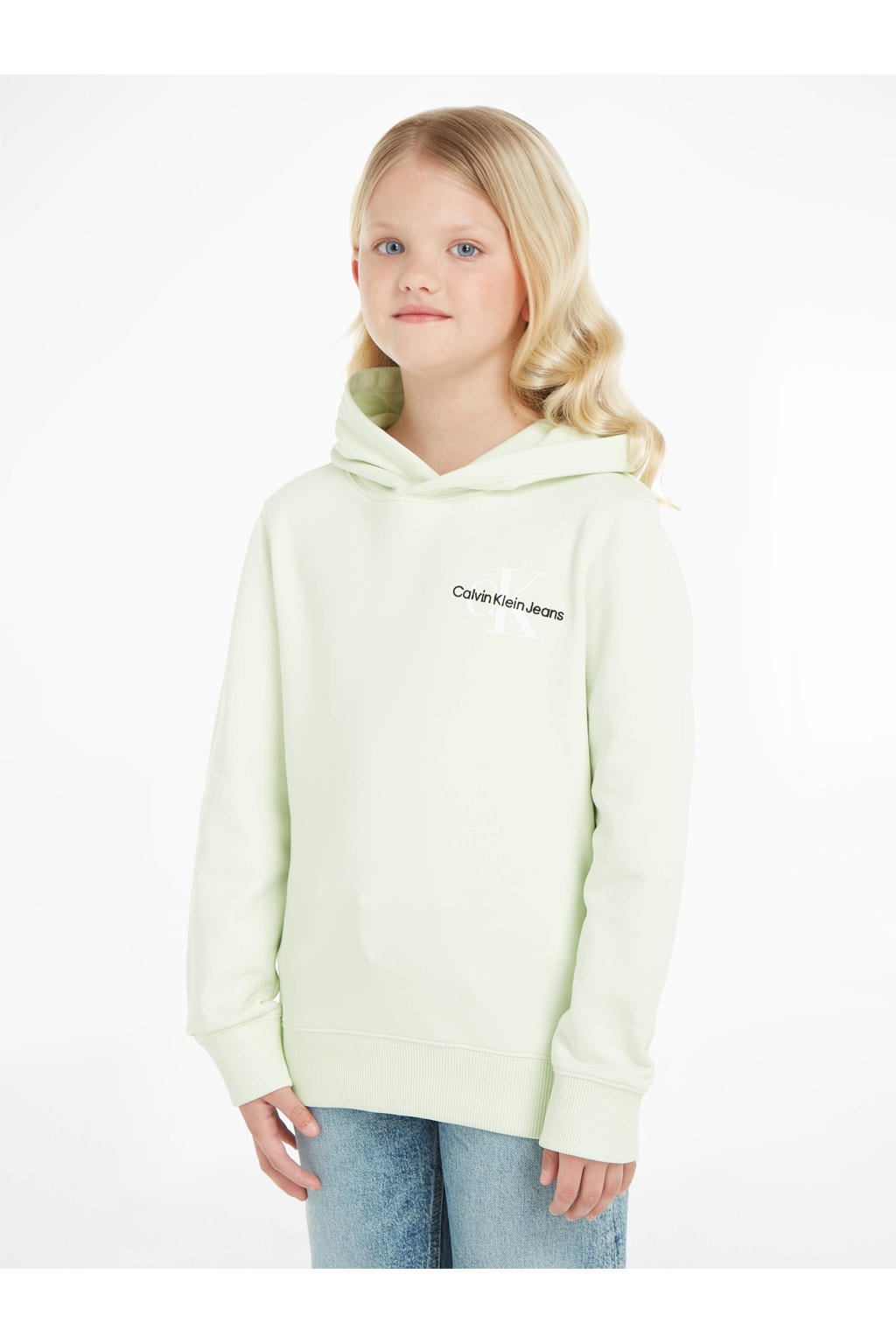 CALVIN KLEIN JEANS unisex hoodie met logo licht mintgroen