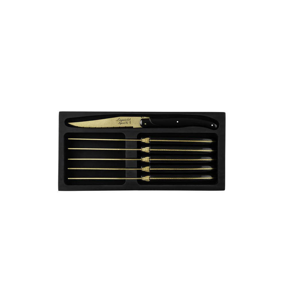 Laguiole Style de Vie Steakmessen Prestige Line Goud - 6 stuks
