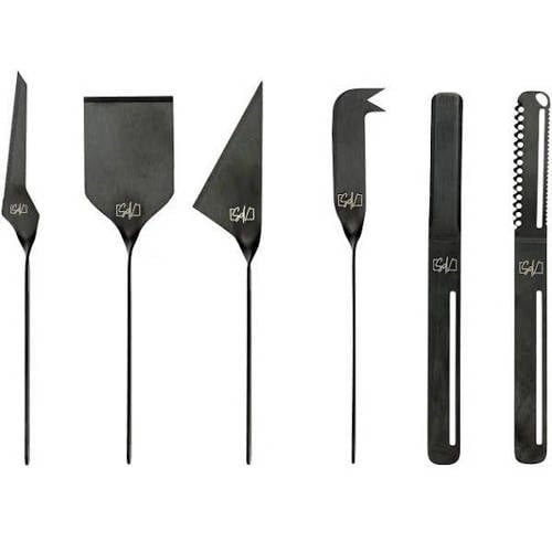 Laguiole Style de Vie Kaasmes en Botermes Zwart - 6 stuks afbeelding