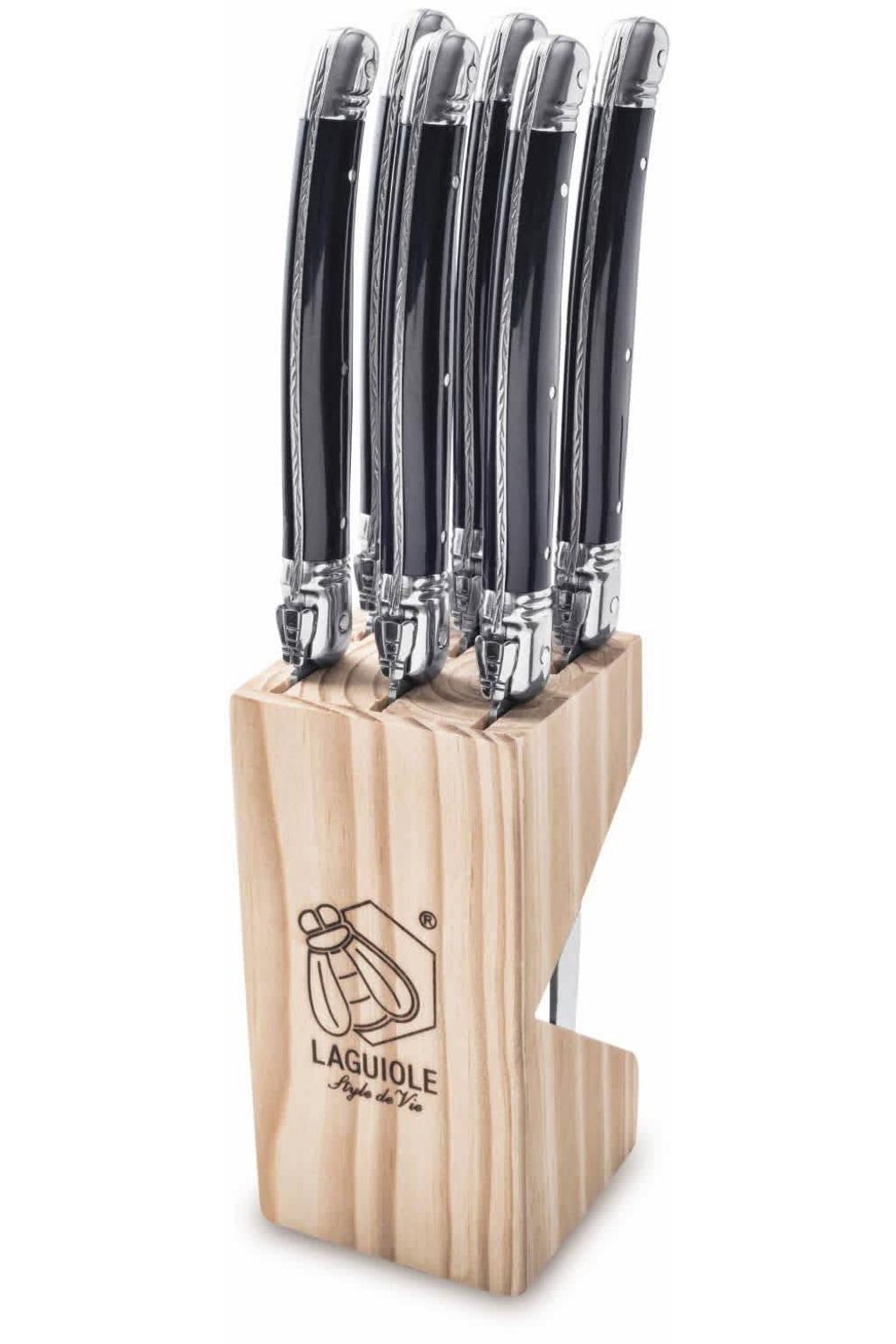Laguiole Style de Vie Steakmessen Premium Line Zwart - 6 stuks