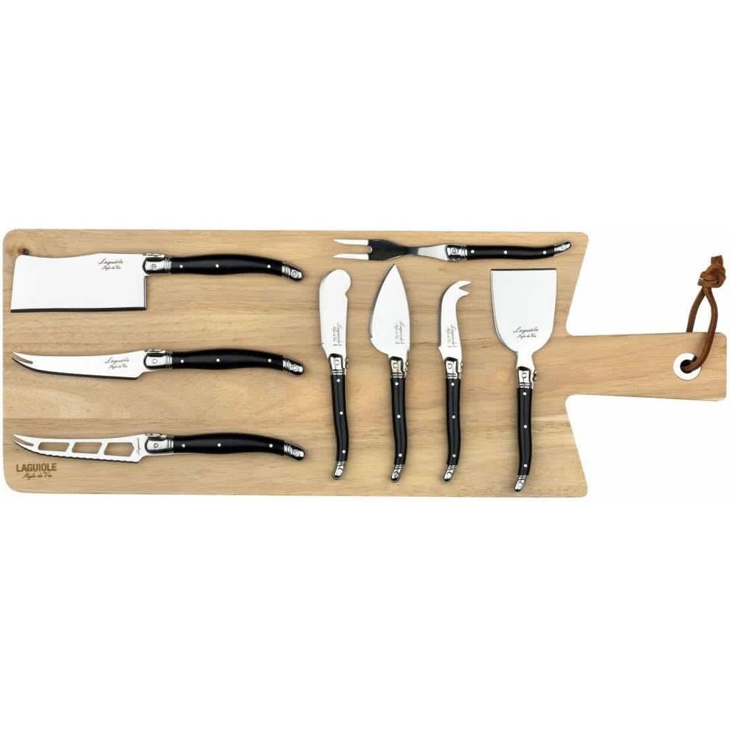 Laguiole Style de Vie Laguiole Style De Vie Kaasmessenset met Plank - 9-delig