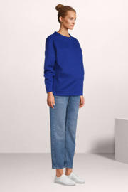 thumbnail: Blauwe dames PIECES Maternity zwangerschapssweater met effen, lange mouwen, ronde hals en geribde boorden