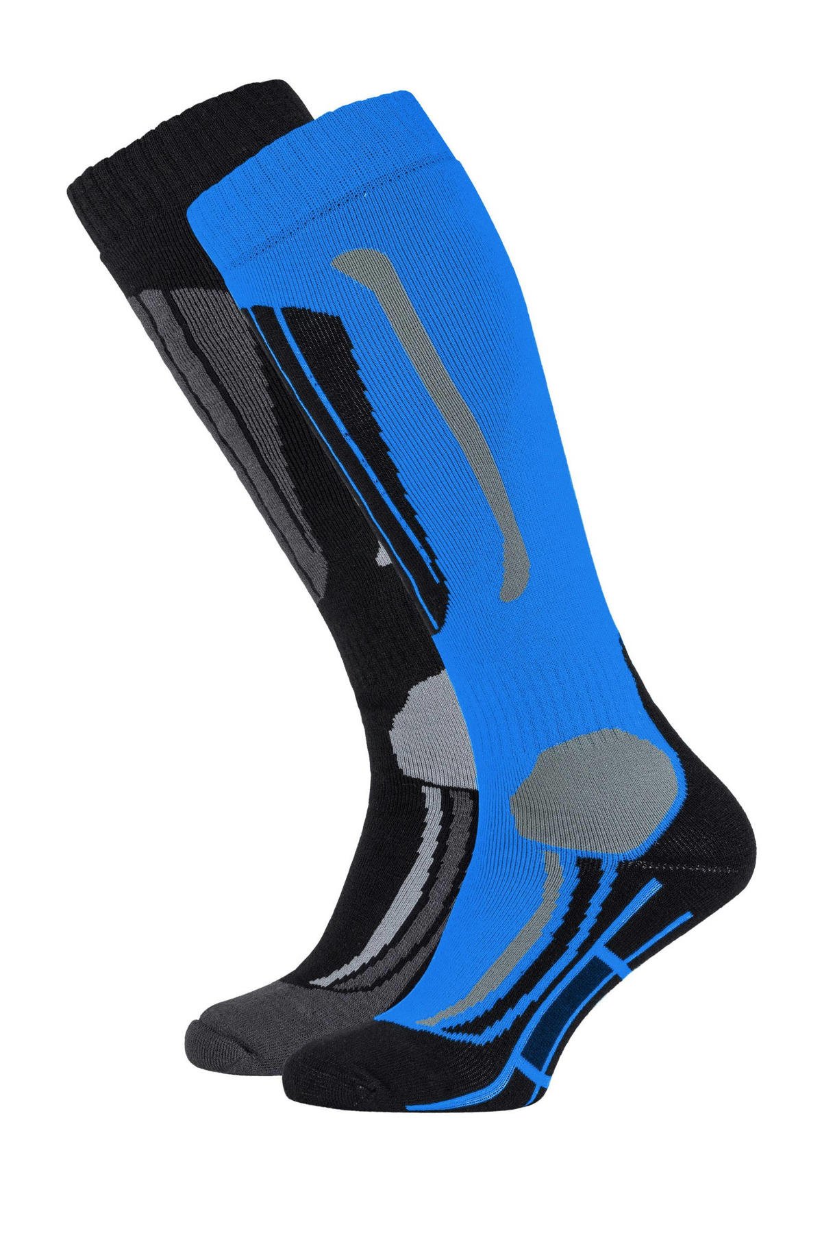 Falcon skisokken Victoria kobaltblauw/zwart (set van 2) wehkamp