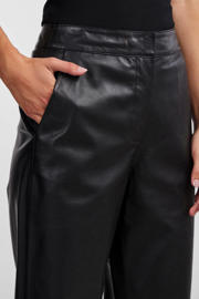 thumbnail: YAS leren high waist straight fit broek YASLINE zwart