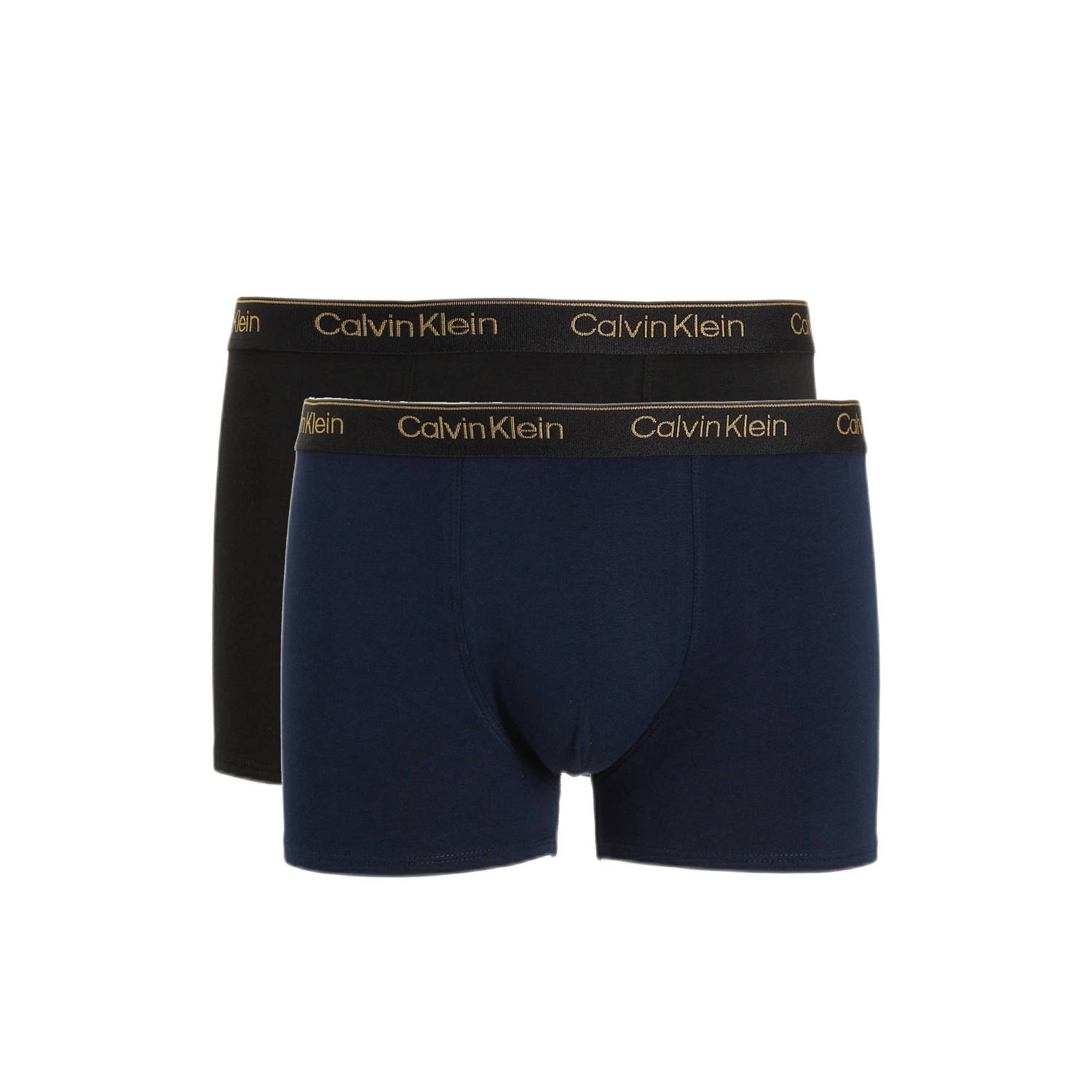 Calvin Klein boxershort set van 2 donkerblauw zwart Jongens Katoen Logo 152-164