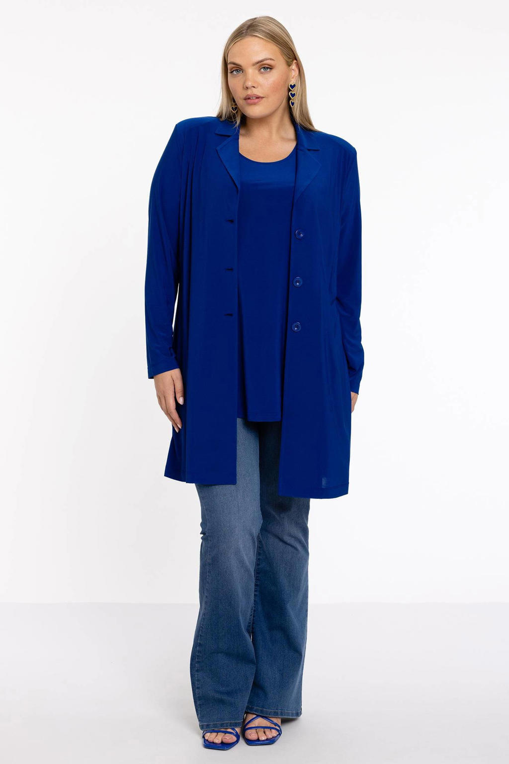 YOEK rechtvallende blazer cobalt