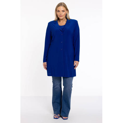 YOEK rechtvallende blazer cobalt afbeelding