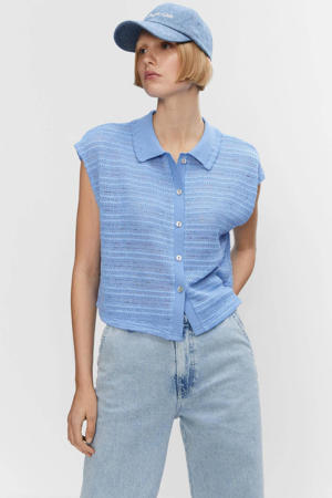 gebreide blouse blauw