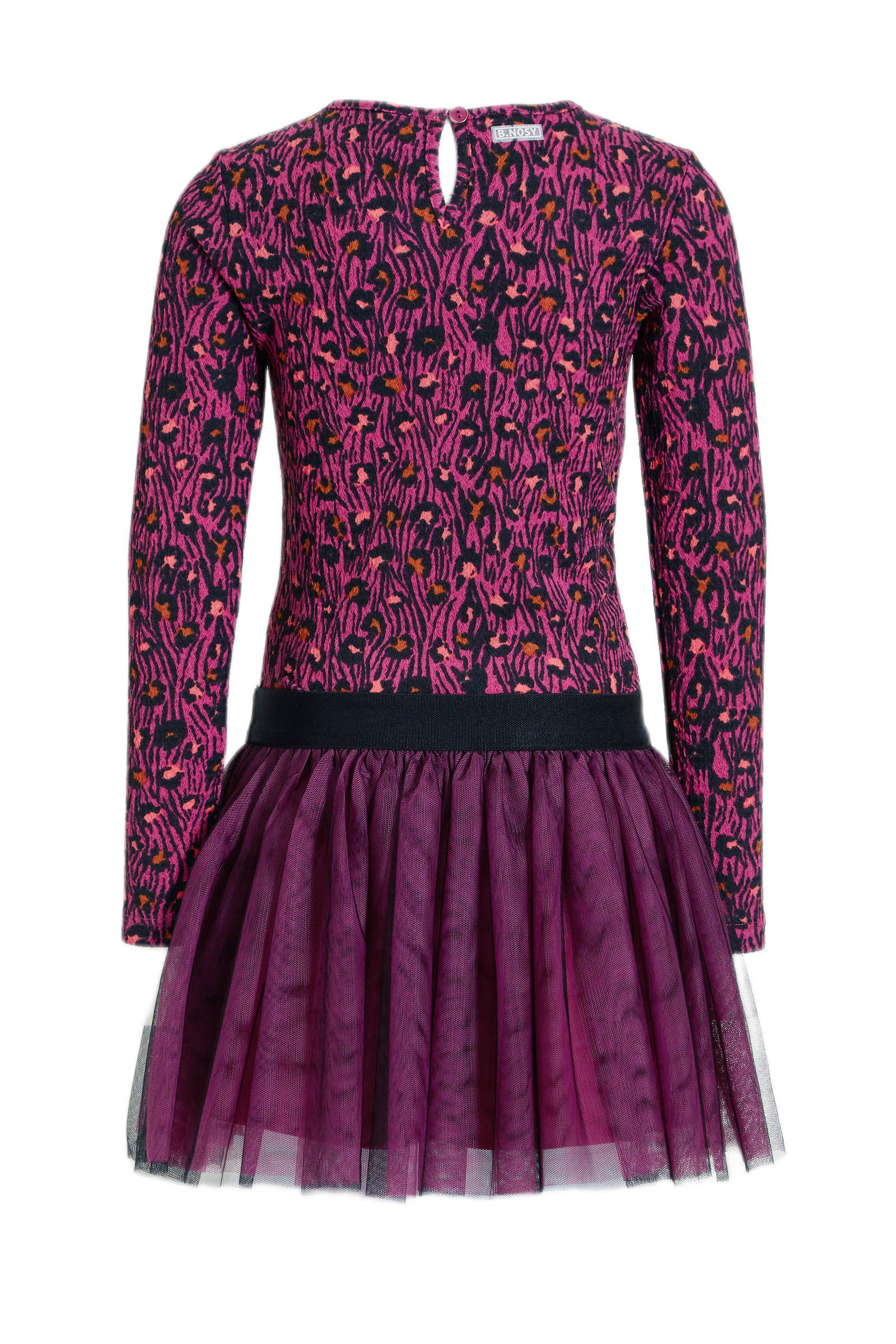 B.Nosy Jurk Met All Over Print Fuchsia/zwart | Wehkamp