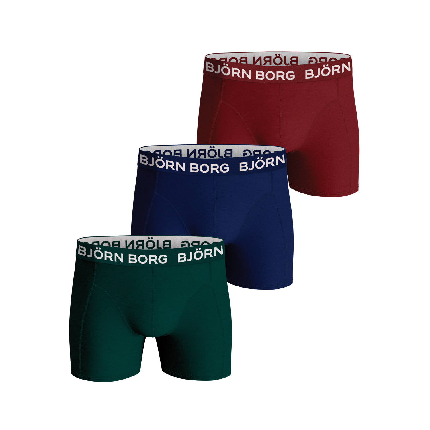 Björn Borg boxershort CORE set van 3 groen blauw rood Jongens Stretchkatoen (duurzaam) 122-128