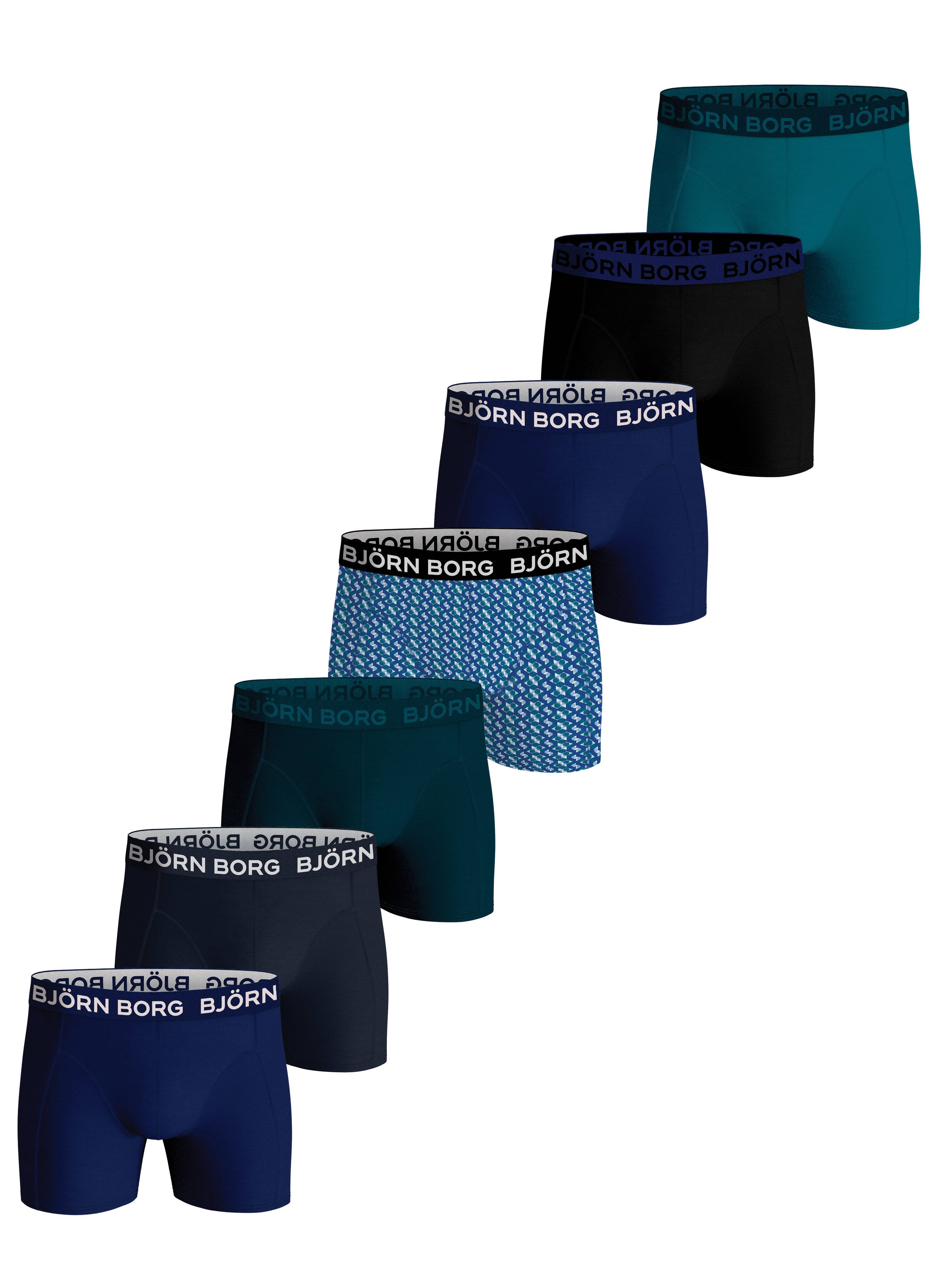Bjorn Borg boxershort CORE set van 7 donkerblauw multicolor wehkamp