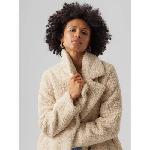 VERO MODA teddy jas VMKYLIE ecru afbeelding