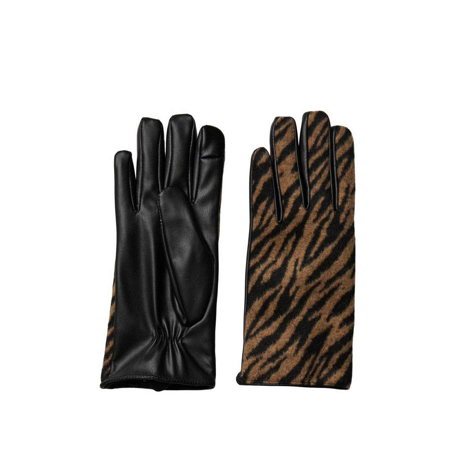 PIECES handschoenen PCJALILA zwart bruin
