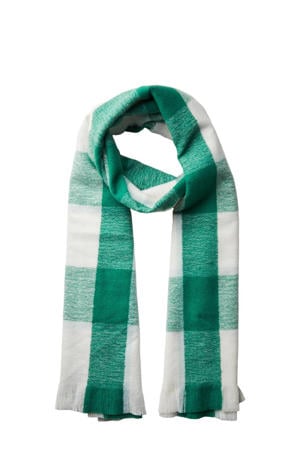geruite sjaal PCJULA groen/wit