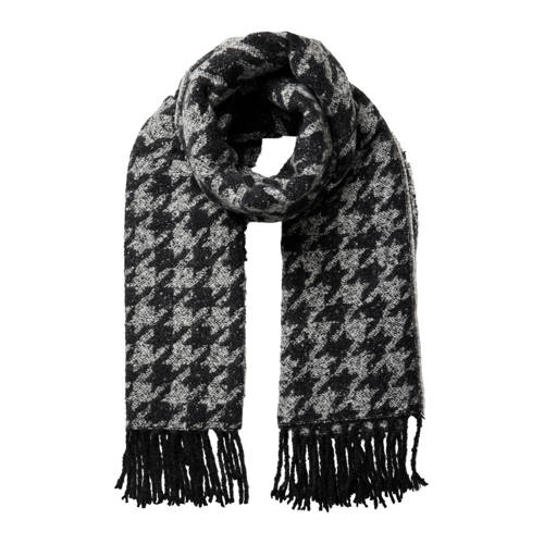 PIECES sjaal PCPYRON met pied-de-poule print zwart/grijs afbeelding