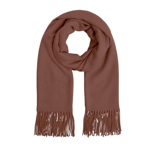 OBJECT sjaal OBJMARILYN met franjes bruin afbeelding